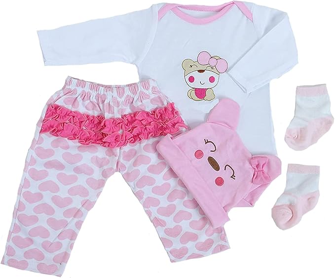 MAIHAO Reborn Baby Dolls Clothes for 17-22 Inch Newborn Baby 17-22 Inch 4pcs Set
