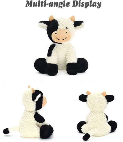 HWD 9.8'' Soft Cow Plush Dolls Stuffed Animals Toys Gifts for Kids, Toddler