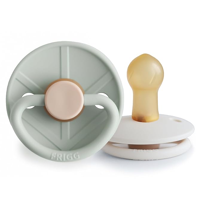 FRIGG Little Viking Natural Rubber Baby Pacifier 2-Pack | Made in Denmark 0-6 Months)