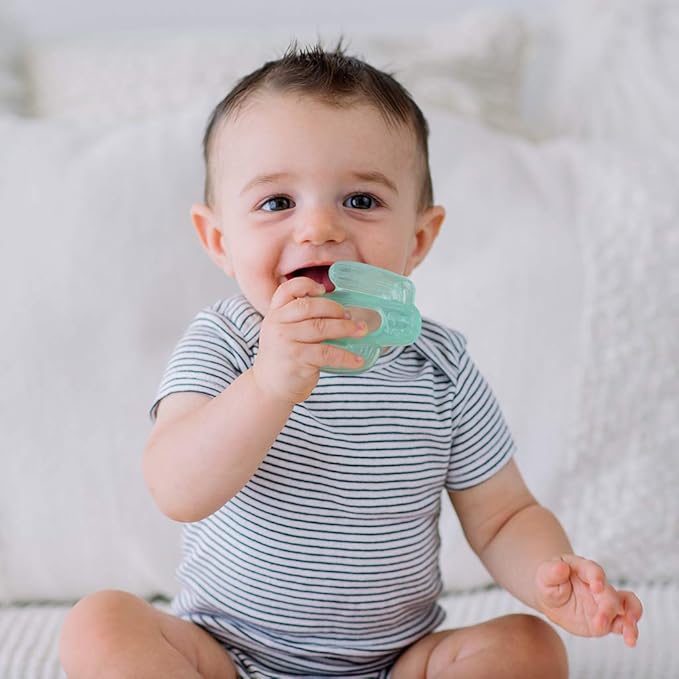 Itzy Ritzy Water-Filled Teethers - Cold Cutie Coolers Textured On Both Sides to Massage Sore Gums & Emerging Teeth 3 Green