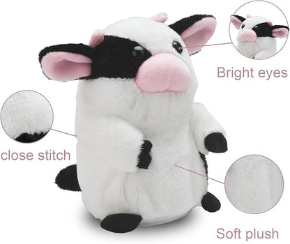 HOMILY Talking Milk Cow, Repeats What You Say Plush Animal Toy Electronic Hamster Mouse for Boys