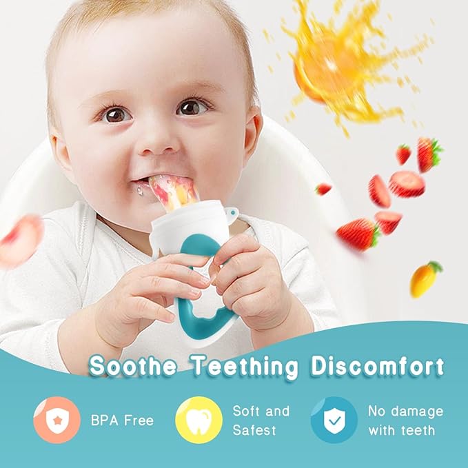 Baby Solids/Frozen Fruit Feeder Pacifier, Infant Teether Toy 4M+ 2-Pack -