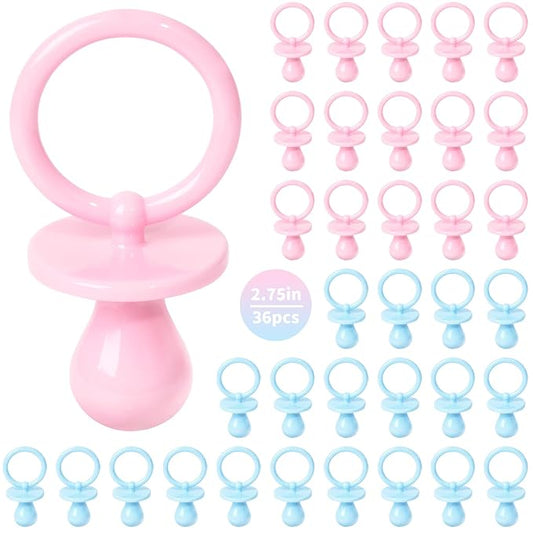 36 Plastic Pacifiers for Baby Shower Game, 2.75?ÖŌĆ?Baby Shower Pacifiers