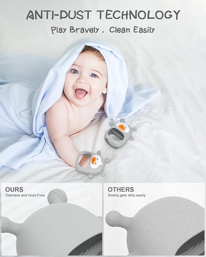 Teething Toys for Babies 0-6 Months, Never Drop Silicone Baby Teether