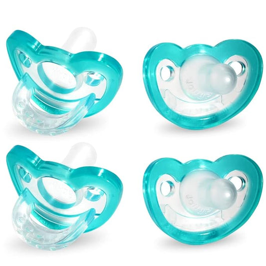 RaZbaby JollyPop Baby Pacifier for Newborns 0-3m - Soft BPA Free Medical Grade Silicone Made in The USA with a Durable one Piece Construction 4