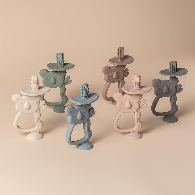 Moonkie Teething Toy, Safe & Easy to Hold BPA Free Silicone Teethers 360Â° Baby 6-12 Months