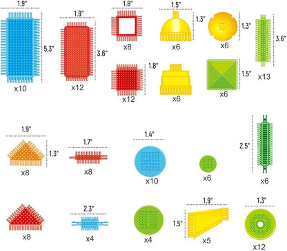 teytoy My First Baby Building Toys, 150pcs Bristle Shape 3D Building Blocks Toy Set 4-8 Years