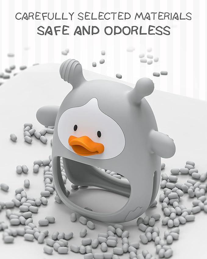 Teething Toys for Babies 0-6 Months, Never Drop Silicone Baby Teether