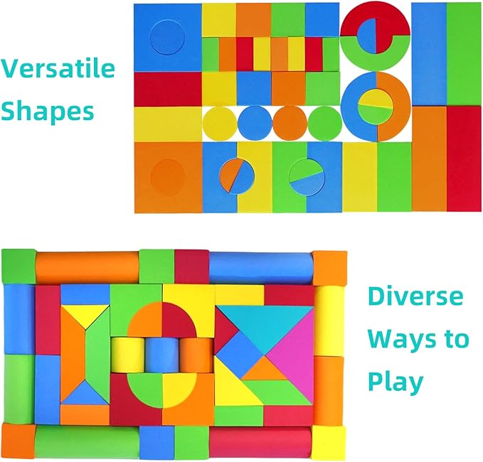 Soft Building Blocks for Toddlers 2-4, 94PCS Foam Stacking Blocks Toys 18+ Months