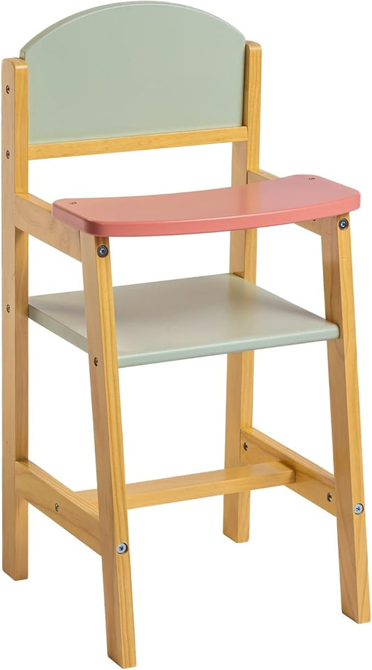 JC Toys Parfait Collection | Deluxe Wooden Doll Toy High Chair 20" | 3+ |
