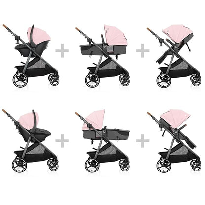 Evenflo Shyft Intuiti Travel System with Revolve180 LiteMax NXT Rotational Infant Car Seat (Amaranth Pink)