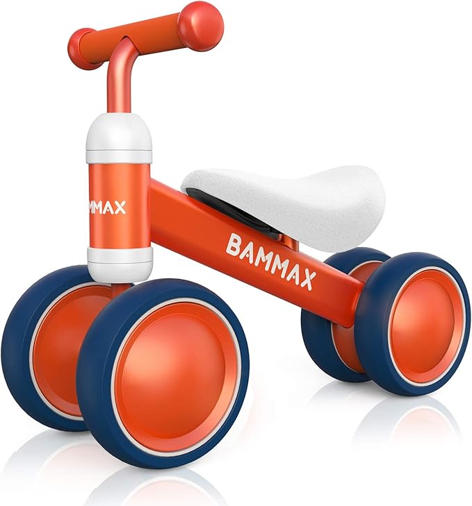 BAMMAX Baby Balance Bike for 1 Year Old Toddler, Riding Toys for 9-24 Months Boys Girls 4 Wheels