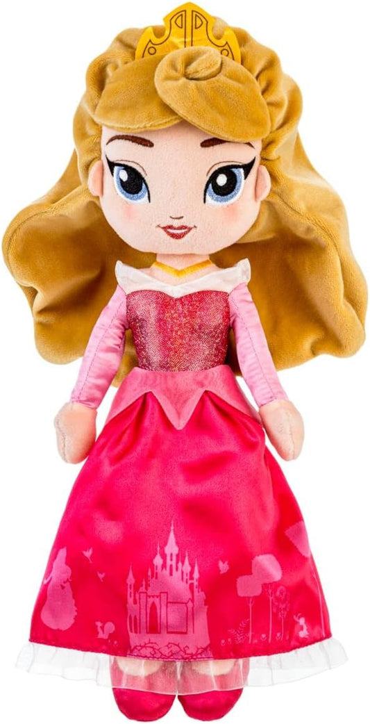 Disney Store Official Princess Plush Doll (Aurora from Sleeping Beauty) Medium 14 Inches, Princess Dolls with Embroidered Features