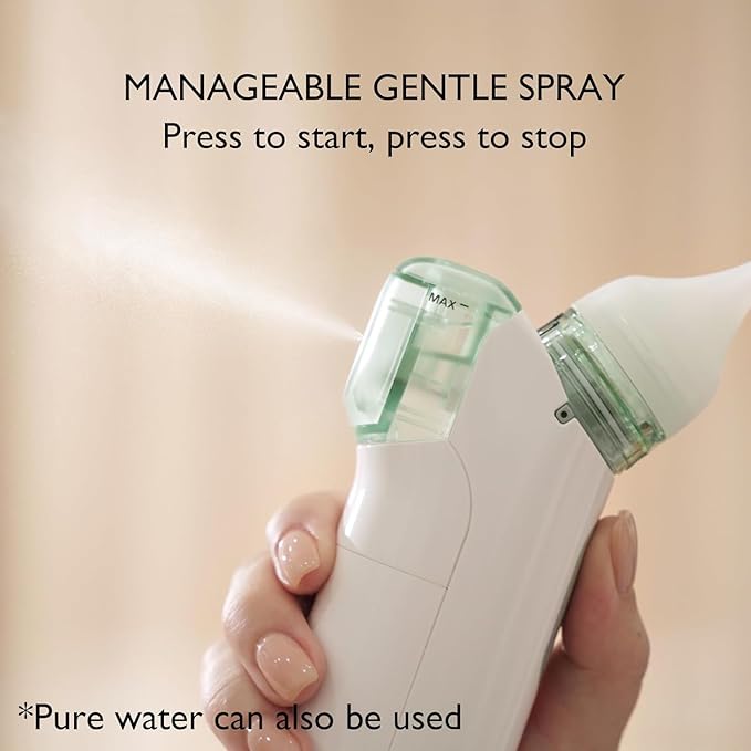Momcozy 2-in-1 Baby Nasal Aspirator with Nasal Spray, Electric Nasal Aspirator for Baby 2 Tips BN005