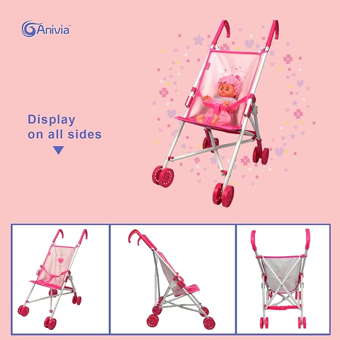 Doll Stroller Toy Anivia Realistic Doll Stroller Heart Design Good