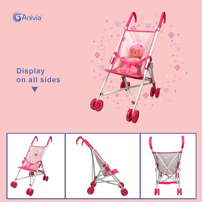 Doll Stroller Toy Anivia Realistic Doll Stroller Heart Design Good