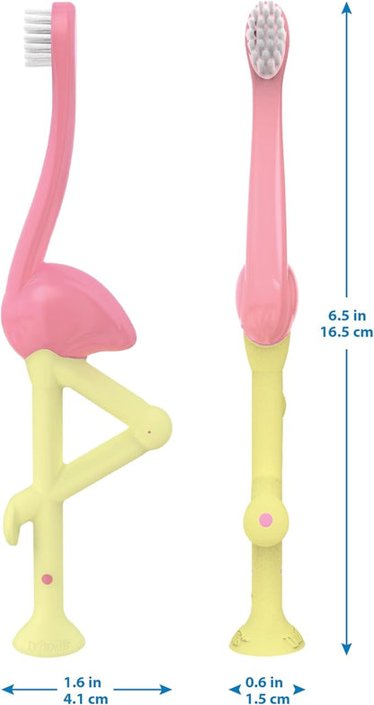 Dr. Brown's Baby and Toddler Toothbrush, Flamingo 1-Pack, 1-4 Years