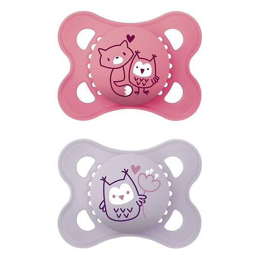 MAM Original Matte Baby Pacifier, Nipple Shape Helps Promote Healthy Oral Development 0-6 (Pack 2)