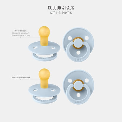 BIBS Colour Pacifier 4-Pack, BPA Free Dummy Pacifier 1 (0-6