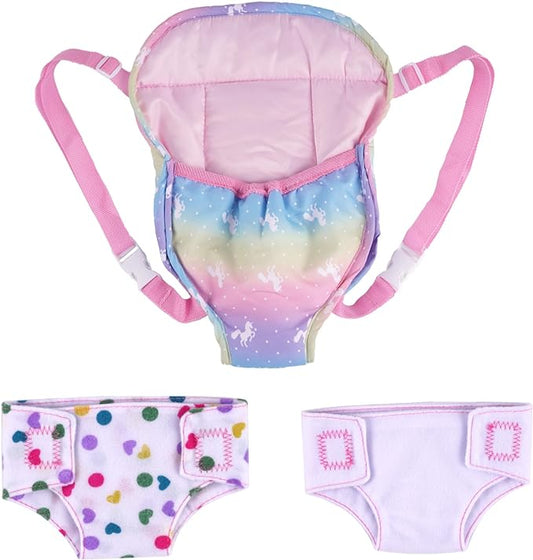 BABESIDE Baby Doll Carrier Accessories with 2Pcs Baby Dolls Diapers 12-18 inch