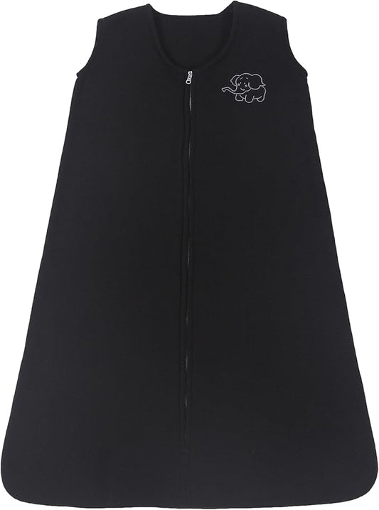 Belsden Micro-Fleece Baby Wearable Blanket 12-18M, Ultra Soft Cozy Safe Baby Sleep Bag and Sack Tog 1, Fit Infants Baby Boys Girls, Black, Large