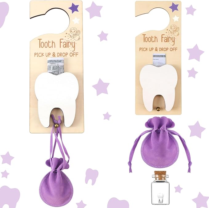 3 Pcs Tooth Fairy Tooth Holder Bag Tooth Fairy Door