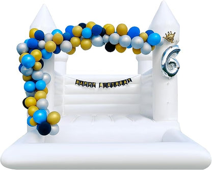 OZIS White Bounce House Castle with Ball Pit for Kids, 13x10x10FT Inflatable White Bounce House with Blower