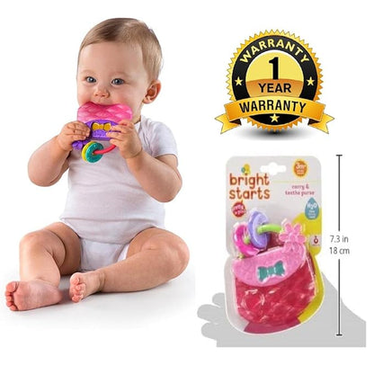 Bright Starts Carry & Teethe Purse Chillable Teether Toy, Ages 3 months +