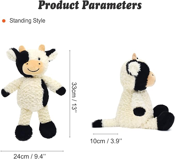 HWD 13'' Soft Cow Plush Dolls Stuffed Animals Toys Gifts for Kids, Toddler