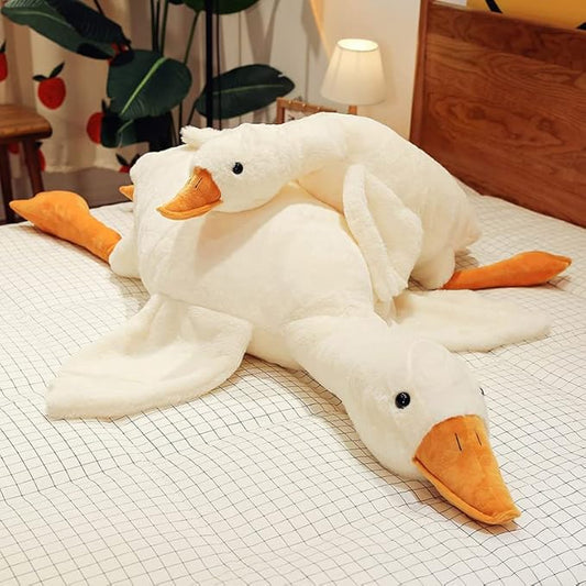 Goose Stuffed Animal 51 Inch Plush Doll Toy, Cute Duck Plush Cushion Soft Huge Plushies Pillow