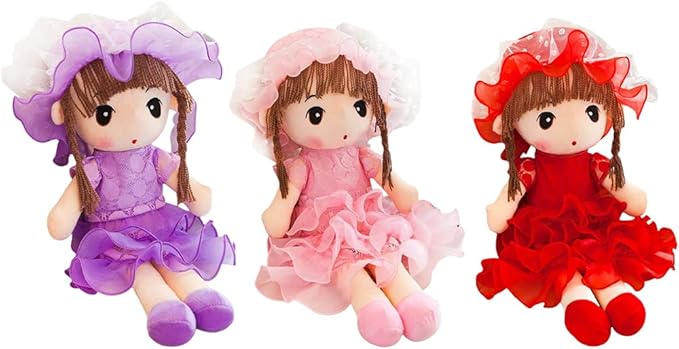 Plush Baby Doll Girl with Clothes, 17.7 Sweetheart Rag Doll Cozy Cuddle Soft Baby Doll for Kids Babies