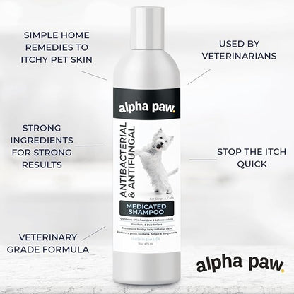 Smiling Paws Pet Medicated Shampoo for Dogs & Cats - Dog Shampoo for Smelly Dogs - Passionfruit Scent (16oz)