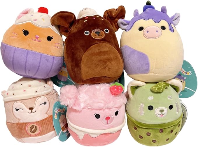 Squishmallows Hybrid Sweets Squad 5" Plush Dolls, Set of 6
