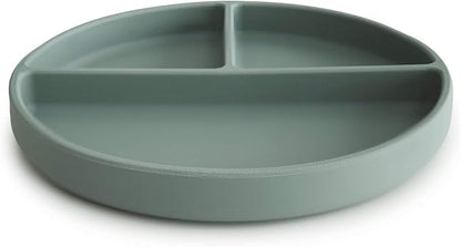 mushie Silicone Suction Plate | BPA-Free Non-Slip Design (Cambridge Blue)