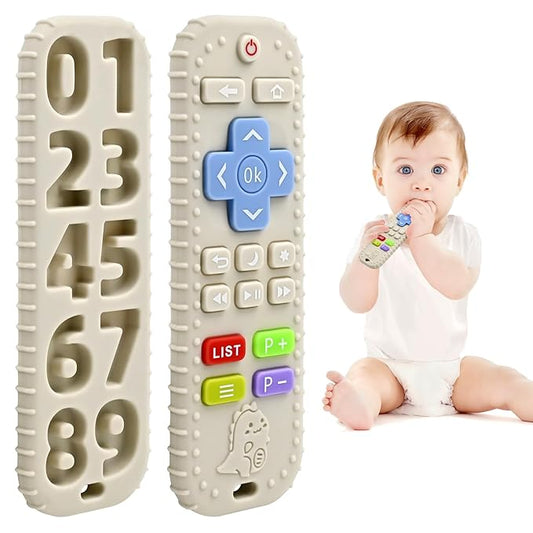 Teething Relief Teethers Toys for Babies 3-6 12 Months Gifts, Silicone Remote Control Baby Teether Toys for 3 6 9 Months Newborn Infant Boy Girl Autism
