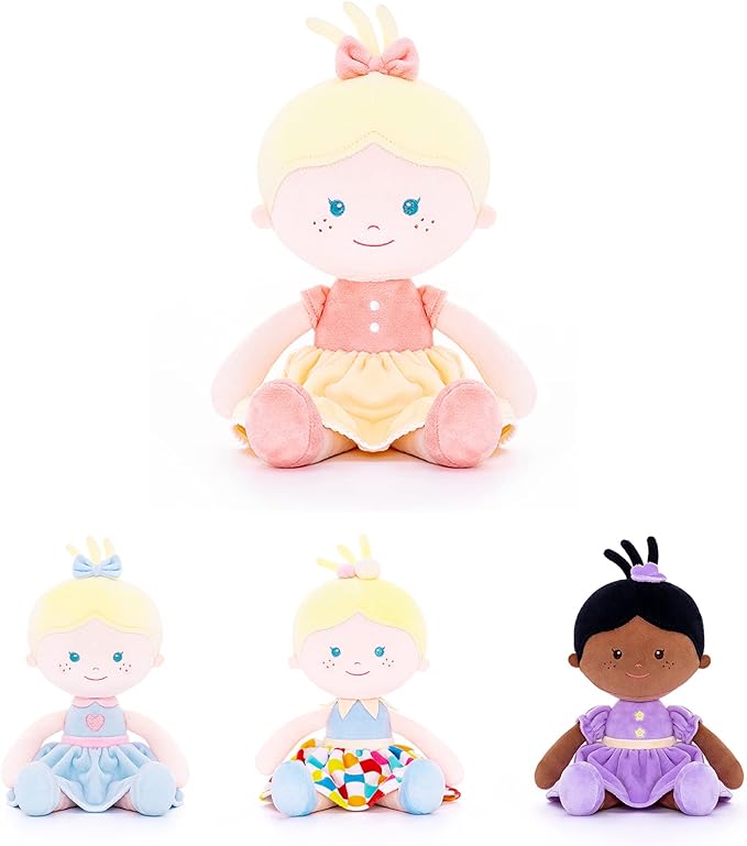 Onetoo Soft Baby Doll for Girls Plush Rag Doll Sleeping 14"