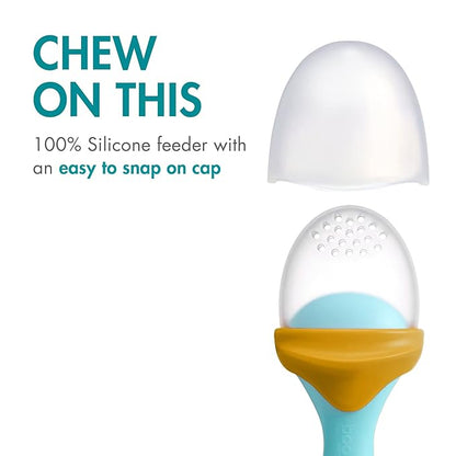 Boon Pulp Silicone Baby Fruit Feeder - Soft Silicone Baby Feeding Set 2 Count