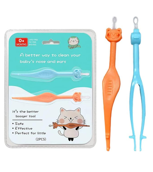 Two Pack 3 in 1 Baby Nose and Ear Gadget, Safe Baby Booger Remover