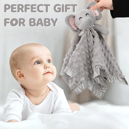 Pro Goleem Elephant Security Blanket, Soft Lovey Unisex Lovie Baby 16 Inch