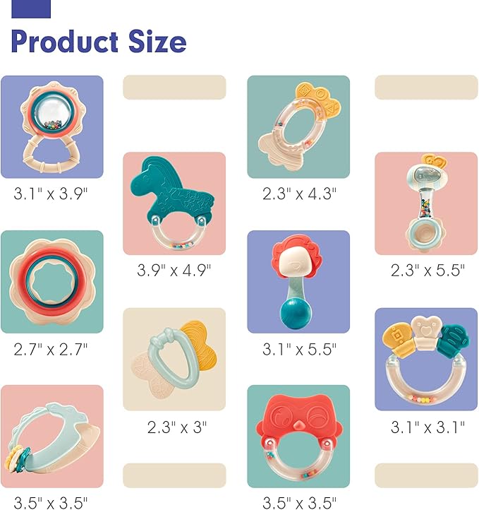 hahaland Baby Toys 0-6 Months - Baby Teething Toys for Babies 0-6 Months 6-12 Months 0-3-6-12 Months