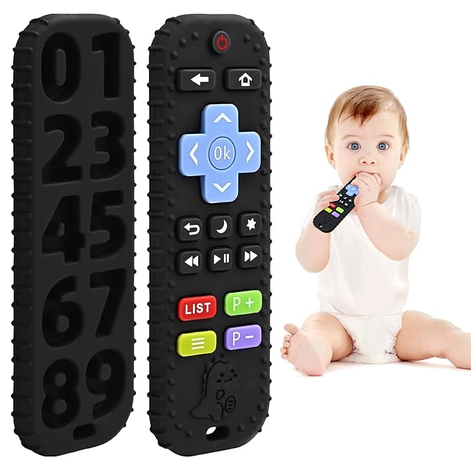Teething Relief Teethers Toys for Babies 3-6 12 Months Gifts, Silicone Remote Control Baby Teether Bath Toys for 3 6 9 Months Newborn Infant Boy Girl Autism