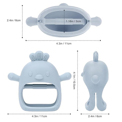 AIXMEET Baby Teething Toys, Soft Silicone Baby Teether Toys for 0-6 Months