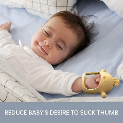 Silicone Baby Teether Toy’╝īDust-Proof Infants Chew Toys & Soothing Pacifier 2-in-1’╝īAnti-Dropping Silicone Pacifier(2 Packs)