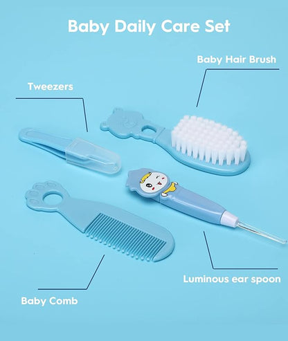 Baby Healthcare and Grooming Kit, Safety Newborn Nursery Baby Care Kit, with Hair Brush Comb, Nail Clipper, Thermometer, Pacifier Clip, Baby Registry Search, Newborn Essentials Girls Boys