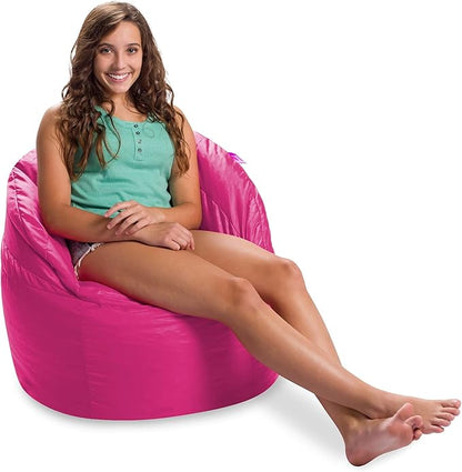 Posh Creations Sonoma Lounger Chair for Kids and Teens Big Bean Bag for Living Rooms, Bedrooms and Basements, Large, Pink