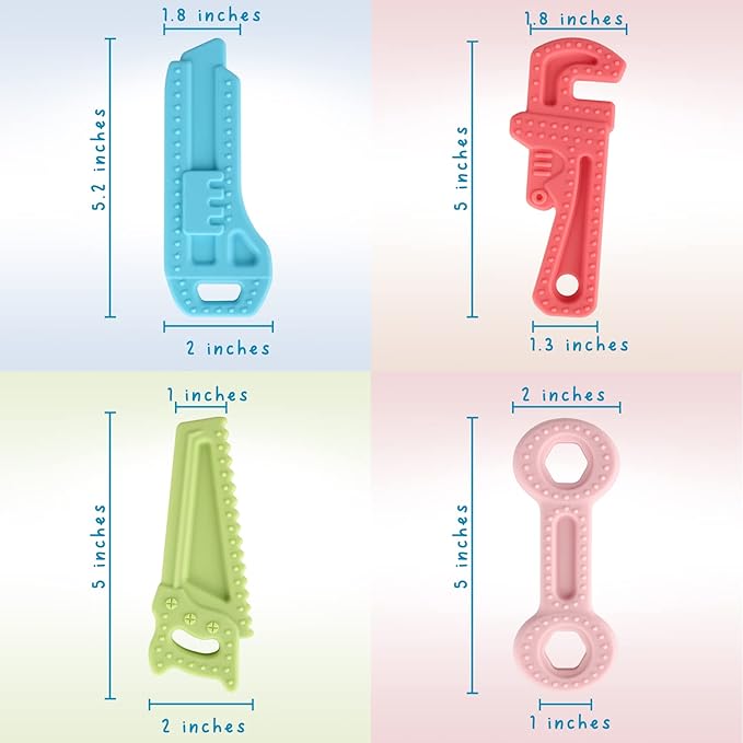 Fu Store 4 Pack Soft Silicone Teething Toys for Toddlers (8 Pack