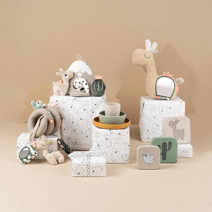 Done by Deer Lalee Sand Activity Spiral Baby Toy - Sensory Cactus, Mirror, and Crinkle Sound for Cots, Car Seats, Strollers, and Prams - Perfect Travel Companion