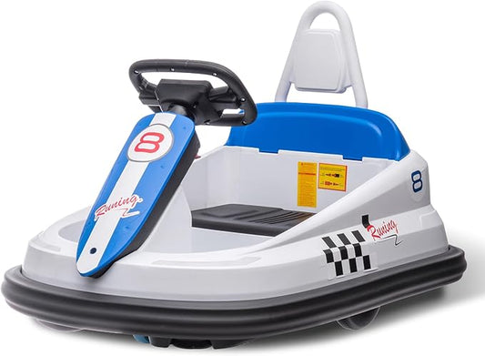 Hetoy Bumper Car for Toddlers, 6V Electric Ride On Toys for Kids 1.9 MPH 360 Degree 2-Speeds, Lights, 2-6 Years