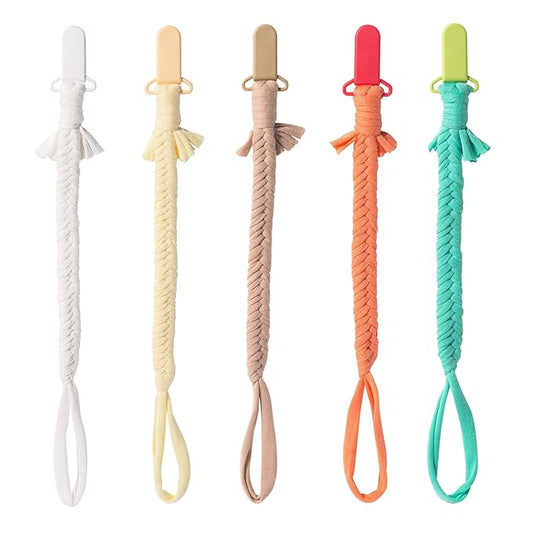 Pacifier Clip for Boys Girls Pacifier Holder Leash Boho Plastic