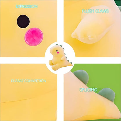 Cute Dinosaur Plush Toys Fat Dinosaur Stuffed Animals Toys Dolls (Yellow,13in)